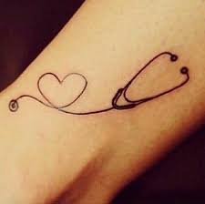 I Love Tattoo Heart Heartbeat Steteskop Tattoo Dovme Steteskop Minik Dovmeler