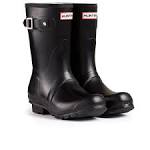 Womens Blue Short Wellies Official Hunter Boots Site