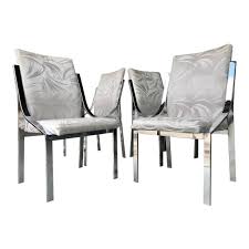 Set Of 4 Chrome Highback Dining Chairs Attributed To Milo Baughman Simple And Timeless Design That Look Great In A Dining Chairs Chair High Back Dining Chairs