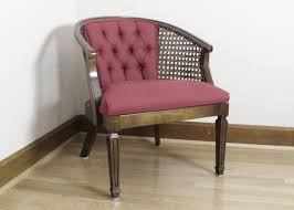 Vintage Wicker And Wood Upholstered Tub Chair Vintage Wicker Chair Upholstered Chairs