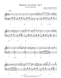 You can print the sheet music, beautifully rendered by sibelius, up to three times. Married Life By Michael Giacchino Piano Sheet Music Advanced Level