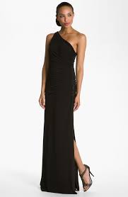 Laundry By Shelli Segal Beaded Panel One Shoulder Jersey Gown Regular Petite Nordstr Petite Evening Dresses Black Evening Dresses Petite Cocktail Dresses