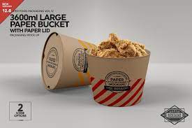 Download Large Paper Bucket Paper Lid Mockup Food Box Packaging Food Packaging Food Mockup