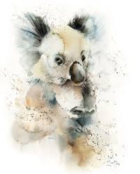 Koala Fine Art Print Koala Watercolor Print In Natural And Etsy Animal Paintings Bear Paintings Watercolor Paintings