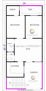 20 30 2 bedroom house plans. 20 45 Ft House Plan 2 Bhk With Parking And Stair Section Is Outside