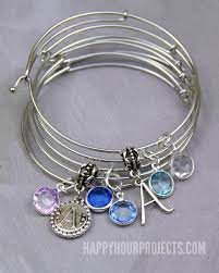 Learn how to work with bead stringing wire, crimp beads. Easy Diy Charm Bangle Bracelets Happy Hour Projects