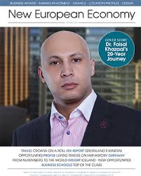 The New European Economy Magazine grants Dr. Faisal Khazaal the “MOST  WELCOME BUSINESSMAN IN EUROPE” nomenclature and publishes his photograph