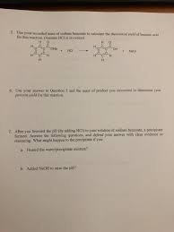 Solved 5 Use Your Recorded Mass Of Sodium Benzoate To Ca Chegg Com