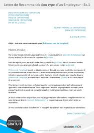 Exemples De Lettres De Recommandation Telecharger Gratuit