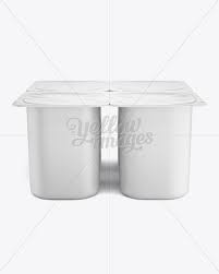 You can have it at any time of the day or after working out, and it comes in lots of delicious flavors. 4 Pack Yogurt Mockup In Pot Tub Mockups On Yellow Images Object Mockups