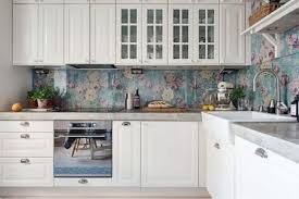 Measure your wall to determine the amount of tile you need. 25 Wallpaper Kitchen Backsplashes With Pros And Cons Digsdigs