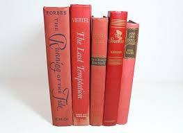 5 Vintage Red Books Book Collection Book Decor By Moonrisebooks 22 00 Red Books Book Decor Books