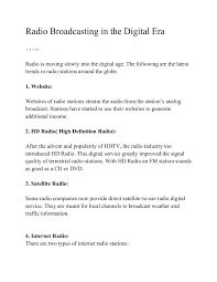It provides transmission on the different frequencies according to different areas. Radio Broadcasting In The Digital Era Eng Mal Pages 1 8 Flip Pdf Download Fliphtml5