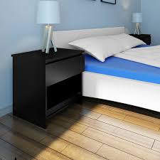Buy 1 Drawer Bedside Cabinet Bedroom Table Black