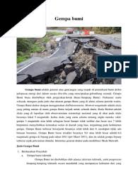 Contoh gempa tektonik adalah gempa yang terjadi di aceh, bengkulu, dan pangandaran. Kliping Gempa Bumi