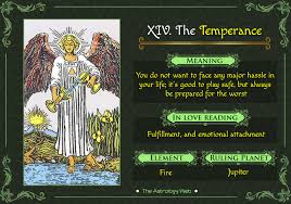 The hermit is a major arcana card, and in the upright position, signals the need for a period of quiet contemplation and solitude. The Temperance Tarot Card Upright And Reversed Meaning Reading In Love What Does The Temperance Ca Temperance Tarot Tarot Card Meanings Temperance Tarot Card