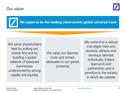 Fonds (deutsche bank best al. Presentation Given By Juergen Fitschen And Anshu Jain
