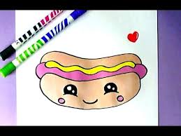 Aujourd'hui, nous allons voir comment faire quelques dessins qui sont connus pour être assez compliqués à dessiner et qui posent souvent. Let S Draw Cute Kawaii Hot Dog Easy Cute Food Drawing Youtube Cute Easy Drawings Cute Drawings Kawaii Drawings