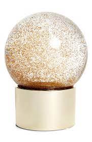 Glitter Snow Globe Snow Globes Gold Home Accessories Christmas Gifts For The Home
