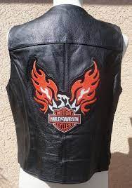 Frontier Womens Large Black Leather Harley Davidson Patch Motorcycle Biker Vest Frontier Vest Mo Black Leather Vest Leather Biker Vest Harley Davidson Vest