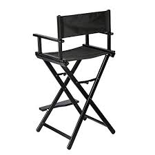 Anself Professional Makeup Artist Directors Chair Aluminum Frame Light Weight And Folding Black Makeup Chair Black Makeup Chair Professional Makeup Artist