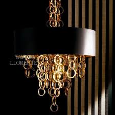Black And Gold Ring Chandelier Designer Chandelier Gold Rings Chandelier Made In Brass And Iron Finished In Gold Shade In Black Chintz With Chandelier Design Gold Chandelier Gold Interior