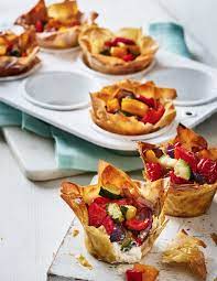 Sunny Med Filo Tarts Recipe Vegetarian Buffet Buffet Food Filo Pastry Recipes