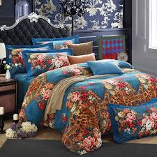 These items are breathable and do not cause any irritations or disturbances while resting. Cerulean Blue Brown And Red Animal Leopard Cheetah Print With Garden Images Floral Design Full Queen Size Sexy Bedding Sets Enjoybedding Com