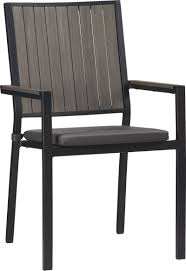 Alfresco Grey Dining Chair With Sunbrella Charcoal Cushion Gray Dining Chairs Outdoor Furniture Cushions Outdoor Furnishings