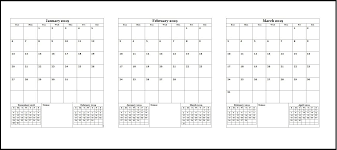 2019 Quarter Calendar Template Calendar Template Quarterly Calendar Calendar
