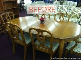 I loved the light distressed and glazed paint with the dark top. 9 Dining Room Table Makeovers We Can T Stop Looking At Hometalk