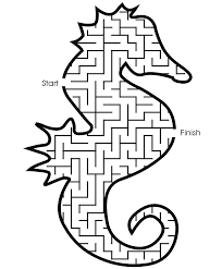 Simply color the coloring page and cut the pieces out along the lines provided. Puzzle Coloring Pages Seahorse Maze Puzzle Medium Printable 2021 4972 Coloring4free Coloring4free Com