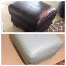 Annie Sloan Chalk Paint On A Peeling Faux Leather Ottoman Leatherfurniture Painting Leather Paint Upholstery Paint Leather Couch
