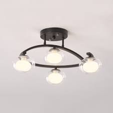 Buy the best and latest flush mount ceiling light on banggood.com offer the quality flush mount 4 013 руб. Glass Oval Shade Semi Flush Mount Light Dining Room 4 7 Bulbs Led Ceiling Lamp In Black Gold White Takeluckhome Com