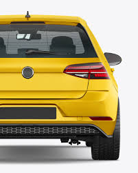 Download Hatchback 5 Doors Mockup Back View In Vehicle Mockups On Yellow Images Object Mockups PSD Mockup Templates
