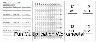 70 Fun Multiplication Worksheets Charts Flash Cards