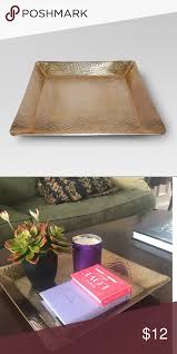 Threshold Hammered Gold Metal Square Tray Target Square Tray Everyday Centerpiece Candle Displays