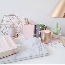 Rose Gold Office Supplies Marble Office Decor Desk Decor Ideas Minimalist Interior Style Minimalist Interior Decor Minimalist Bedroom
