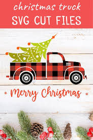 Merry christmas vintage red truck vector. Christmas Truck Svg Red Truck With Tree Buffalo Plaid Svg 1033847 Cut Files Design Bundles