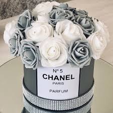 Handmade And Co Chanel Inspired Hatbox Chanel Decor Glamour Decor Chanel Flower