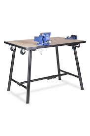 Swivel casters with locking brakes and solid steel stem. Armorgard Tuffbench Folding Workbench C W Wheels Handle Chain Vice And Engineers Vice Bh1080 Vwk Arm Bh1080 Vwk Safetyliftingear