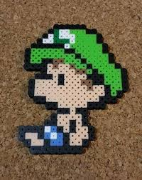 Baby Mario Luigi And Peach Bead Sprites Yoshi S Island Cute Bead Sprite Nerdy Perler Beads Bead Art