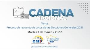 Puedes consultar el recinto electoral para las elecciones 2021 (elección de presidente, vicepresidente, representantes a la asamblea nacional y parlamento. Cadena Nacional Del Proceso De Recuento De Votos De Las Elecciones Generales 2021 Youtube