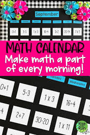 I Love This Math Calendar For Classroom Decor Every Day Is Represented By A Math Problem It Helps Students Practice T Calendar Math Math Basic Math Problems