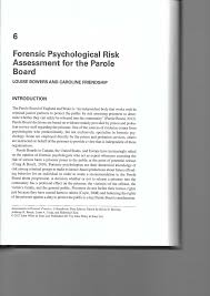 Pdf Forensic Psychological Risk Assessment For The Parole Board A Handbook