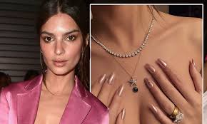 Instagram emily also shared snaps showing her preparations for the big day, including one of her hen night with her female friends. Emily Ratajkowski Shows Off Wedding Ring In Topless Photo On First Wedding Wedding Anniversary Daily Mail Online