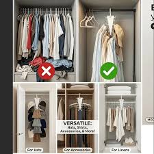 4 6pcs v shaped double sided hanging rack rotating clothes - Temu Oman