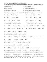 Here are 10 unbalanced equations. Introduction To Balancing Chemical Equations Worksheet Answers Tessshebaylo