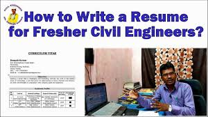 Entry level civil engineer resumes for freshers should begin with the contact information and then the . How To Write A Resume For Fresher Civil Engineers How To Write Curriculum Vitae Youtube