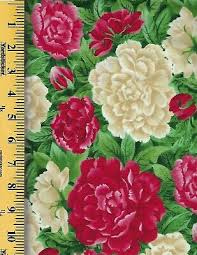 Why the peony for indiana? State Flower Peony Indiana 608 24 Cotton Fabric Priced By 1 2 Yard Norhcott Ebay
